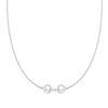 Grand 14k white gold 1.17 mm cable chain necklace featuring two 6 mm briolette cut bezel set gemstones
