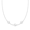 Grand 14k white gold 1.17 mm cable chain necklace featuring three 6 mm briolette cut bezel set gemstones