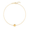 Grand 1.17 mm cable chain bracelet in 14k yellow gold featuring one 6 mm briolette cut bezel set citrine - front view