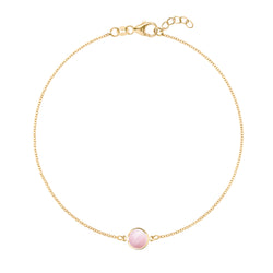 Grand 1 Pink Opal Bracelet in 14k Gold (October)