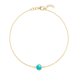 Grand 1 Turquoise Bracelet in 14k Gold (December)