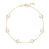 Grand 1.17 mm cable chain bracelet in 14k yellow gold featuring six 6 mm briolette cut bezel set gemstones - front view