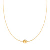 Grand 14k yellow gold 1.17 mm cable chain necklace featuring one 6 mm briolette cut bezel set citrine - front view