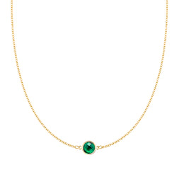 Grand 1 Emerald Necklace in 14k Gold (May)