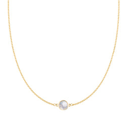 Grand 1 Moonstone Necklace in 14k Gold (June)