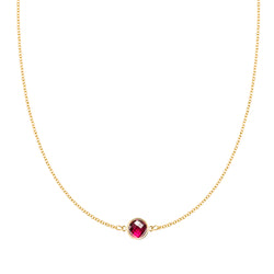 Grand 1 Ruby Necklace in 14k Gold (July)