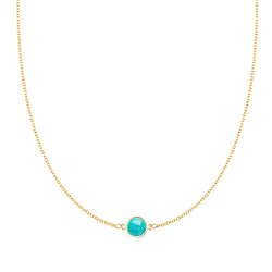 Grand 1 Turquoise Necklace in 14k Gold (December)