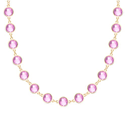 Newport Grand Pink Sapphire Necklace in 14k Gold (October)