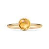 1.6 mm wide 14k yellow gold Grand ring featuring one 6 mm briolette cut bezel set citrine - front view