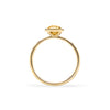 1.6 mm wide 14k yellow gold Grand ring featuring one 6 mm briolette cut bezel set citrine - standing view