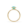 1.6 mm wide 14k yellow gold Grand ring featuring one 6 mm briolette cut bezel set turquoise - standing view