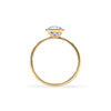 1.6 mm wide 14k yellow gold Grand ring featuring one 6 mm briolette cut bezel set aquamarine - standing view
