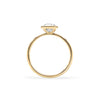 1.6 mm wide 14k yellow gold Grand ring featuring one 6 mm briolette cut bezel set white topaz - standing view
