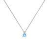 Greenwich cable chain necklace featuring one 4 mm Nantucket blue topaz & one 2.1 mm diamond bezel set in 14k white gold