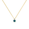 Greenwich cable chain necklace featuring one 4 mm alexandrite and one 2.1 mm diamond bezel set in 14k gold - front view