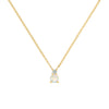 Greenwich cable chain necklace featuring one 4 mm opal and one 2.1 mm diamond bezel set in 14k gold - front view