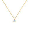 Greenwich cable chain necklace featuring one 4 mm white topaz and one 2.1 mm diamond bezel set in 14k gold - front view