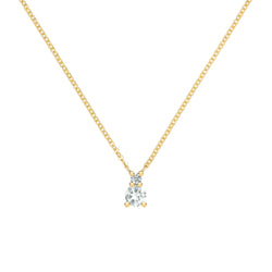 Greenwich 1 White Topaz & Diamond Necklace in 14k Gold (April)