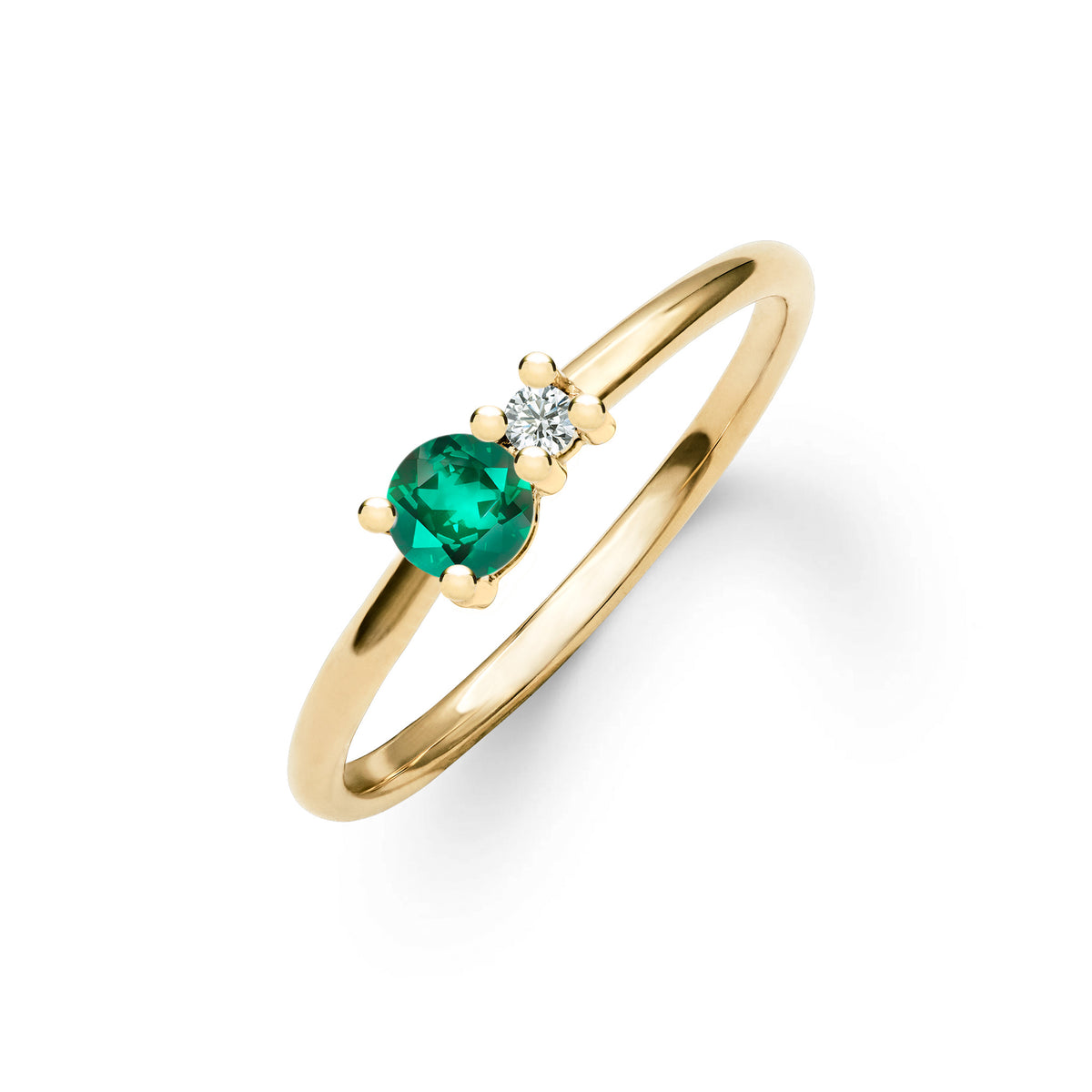 sensatie verzonden dwaas Greenwich 1 Emerald & Diamond Ring in 14k Gold (May)