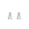 Pair of 14k white gold Greenwich 1 Birthstone earrings each featuring one 4 mm white topaz and one 2.1 mm diamond
