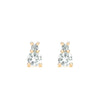 Pair of 14k yellow gold Greenwich 1 Birthstone earrings each featuring one 4 mm white topaz and one 2.1 mm diamond