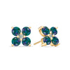 Pair of 14k yellow gold Greenwich 4 Birthstone earrings each featuring four 4 mm alexandrites and one 2.1 mm diamond