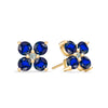 Pair of 14k yellow gold Greenwich 4 Birthstone earrings each featuring four 4 mm sapphires and one 2.1 mm diamond