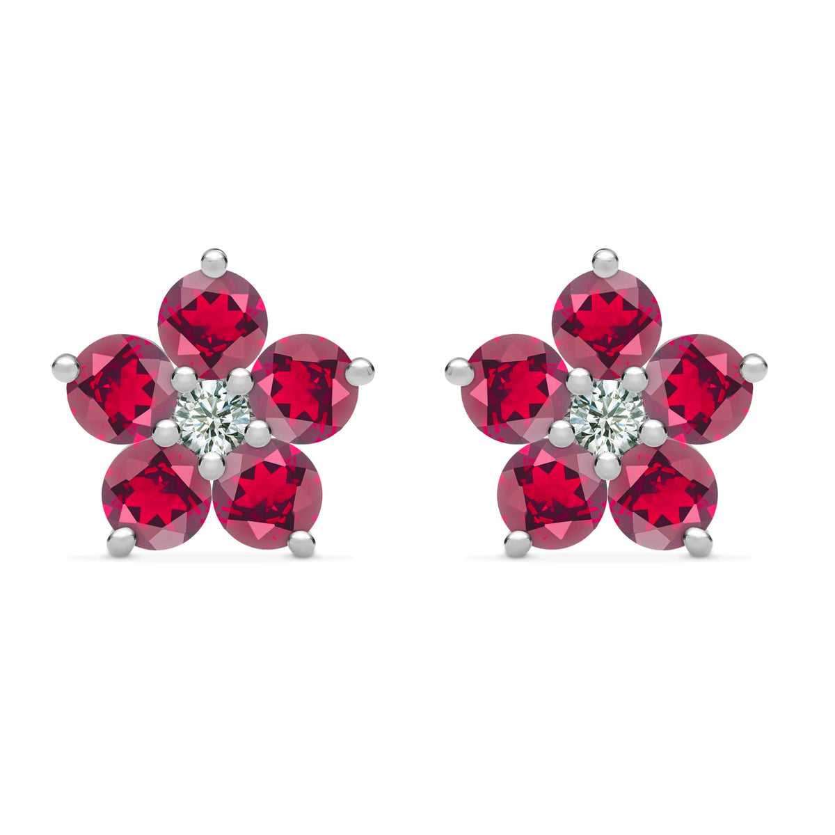 Ruby and Diamond Earrings | 4.68ct Ruby Red Earrings | Klein's Jewelry