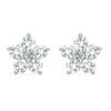 Pair of 14k white gold Greenwich 5 Birthstone earrings each featuring five 4 mm white topaz and one 2.1 mm diamond