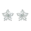 Pair of 14k white gold Greenwich 5 Birthstone earrings each featuring five 4 mm white topaz and one 2.1 mm diamond