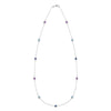 Hope Bayberry necklace featuring eleven 4 mm amethysts, Nantucket blue topaz & sapphires bezel set in 14k white gold