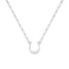Flat Horseshoe Necklace with Adelaide Mini Chain in 14k Gold