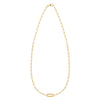 14k yellow gold Adelaide paperclip chain necklace featuring one link encrusted with 1.5 mm pavé citrines
