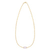 14k yellow gold Adelaide paperclip chain necklace featuring one link encrusted with 1.5 mm pavé amethysts