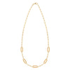 14k yellow gold Adelaide paperclip chain necklace featuring five links encrusted with 1.5 mm pavé citrines