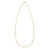 14k yellow gold Adelaide paperclip chain necklace featuring five links encrusted with 1.5 mm pavé diamonds