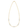 14k yellow gold Adelaide paperclip chain necklace featuring five links encrusted with 1.5 mm pavé alexandrites