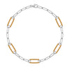 14k white gold Adelaide paperclip chain bracelet featuring five links encrusted with 1.5 mm pavé citrines