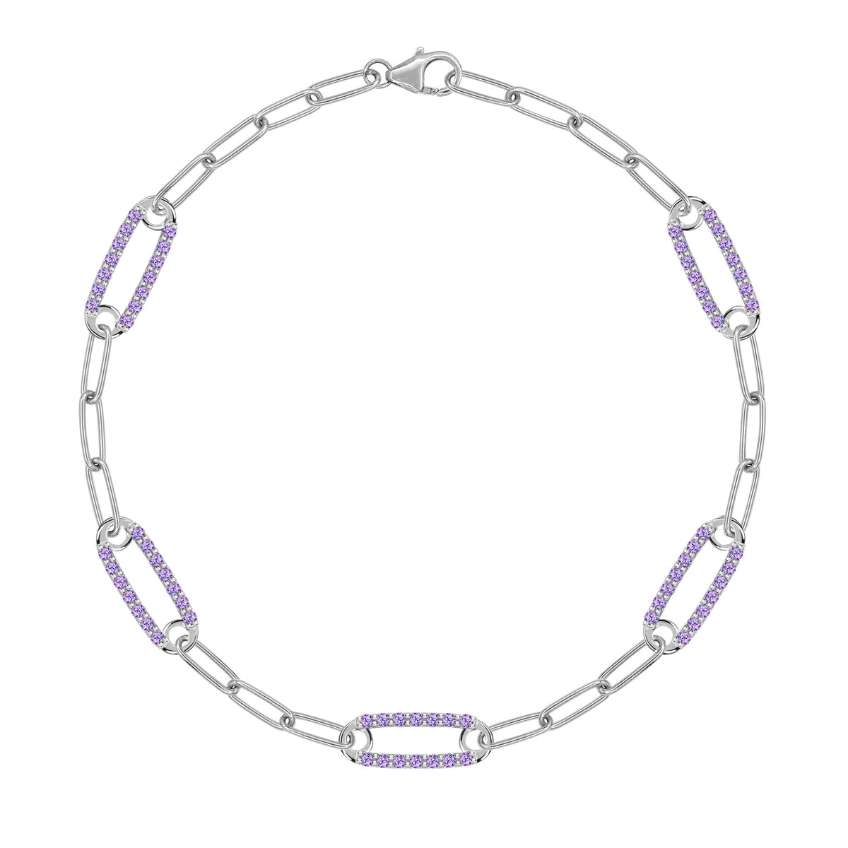 Diamond Monogram on Chain Link Bracelet
