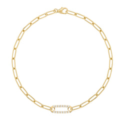 Adelaide 1 Pavé Diamond Link Bracelet in 14k Gold (April)