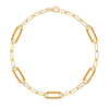 14k yellow gold Adelaide paperclip chain bracelet featuring five links encrusted with 1.5 mm pavé citrines - front view