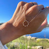 Rosecliff Circle Diamond & Citrine Necklace in 14k Gold (November)