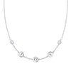 Joy Over Everything 14k white gold Necklace featuring two 4 mm Moonstones and three 1/4