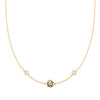 Joy Over Everything Disc & 2 Stone Necklace in 14k Gold