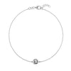 Joy Over Everything 14k white gold bracelet featuring a 1/4” flat disc engraved with the BLH foundation logo
