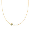 Personalized Joy Over Everything Disc & Classic 1 Birthstone Necklace in 14k Gold