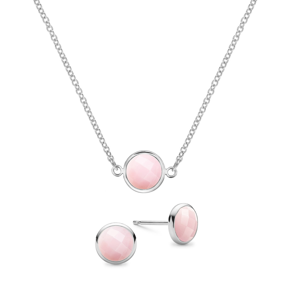 Statement Pink gemstone gemstone handmade necklace earrings set at ?3950 |  Azilaa
