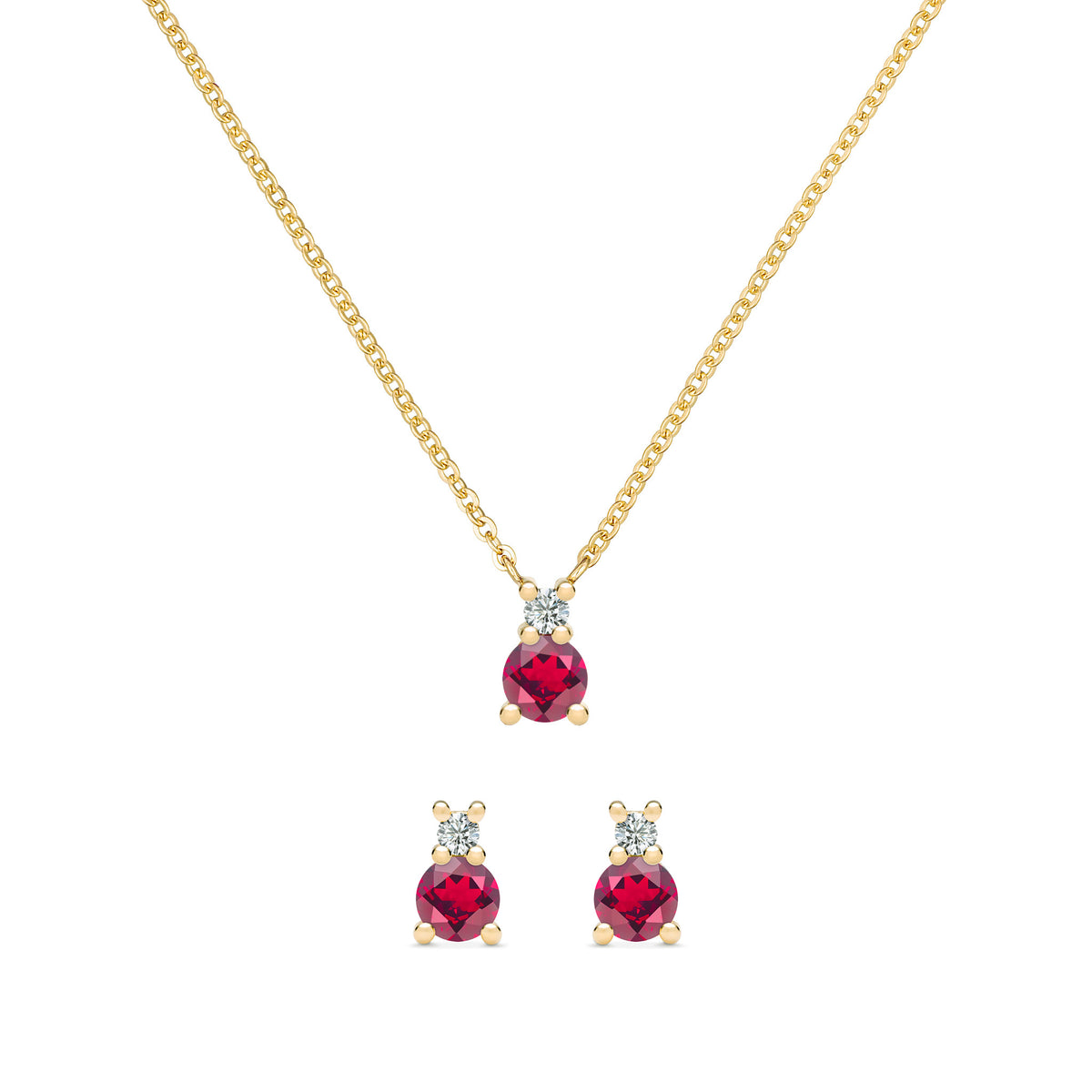 Red American Diamond Jewellery Set | FashionCrab.com