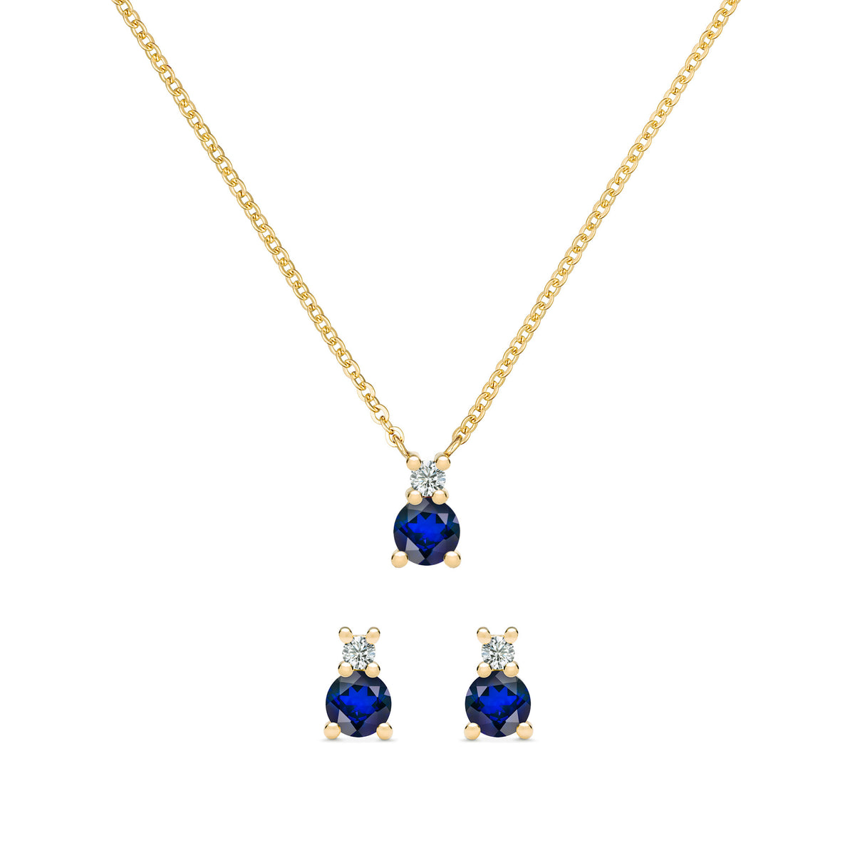 Reese Assorted Stone Necklace & Earring Set - Navy – Sophia Collection