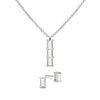 Providence 3 White Topaz pendant and stud earrings set with petite baguette stones set in 14k white gold